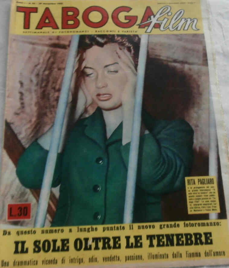 TABOGA FILM magazine side cover Issue 45 29 November 1952