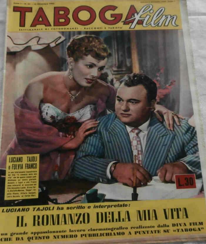 TABOGA FILM magazine side cover Issue 47 13 December 1952