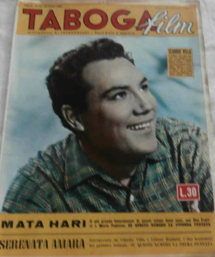 TABOGA FILM magazine side cover Issue 12 21 March 1953