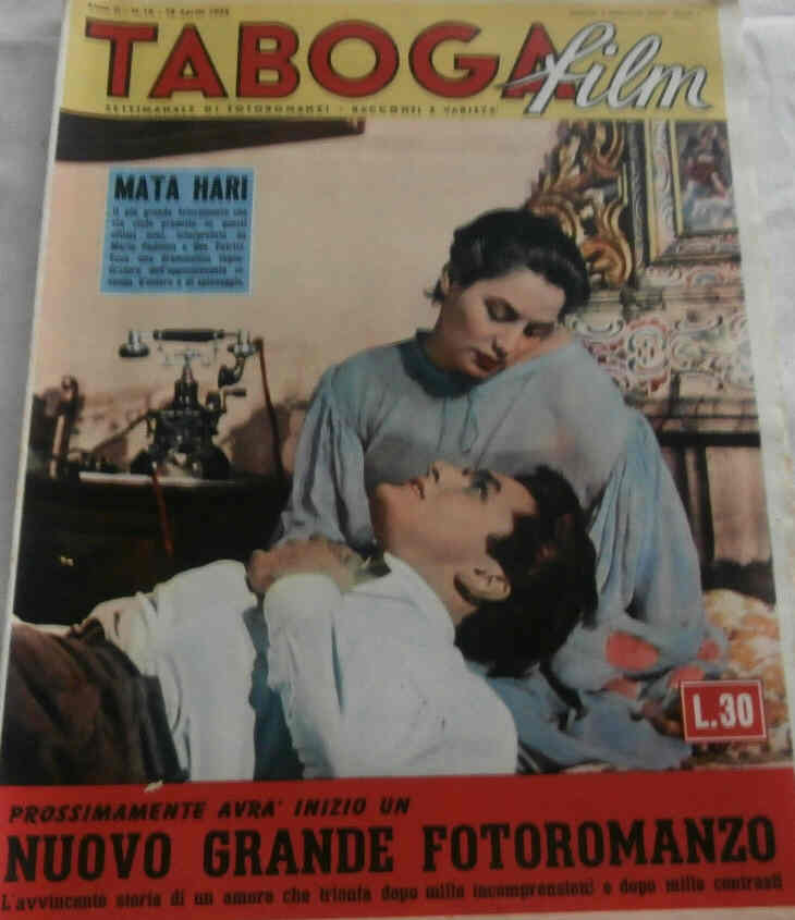 TABOGA FILM magazine side cover Issue 16 18 April 1953