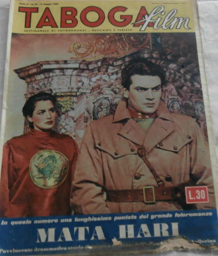 TABOGA FILM magazine side cover Issue 19 9 May 1953
