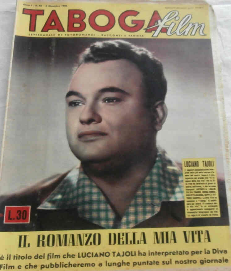 TABOGA FILM magazine side cover Issue 46 6 November 1953