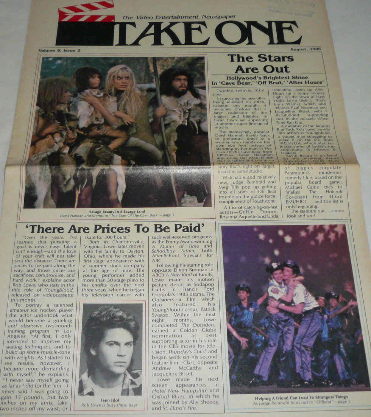 TAKE ONE (USA) magazine side cover August 1986