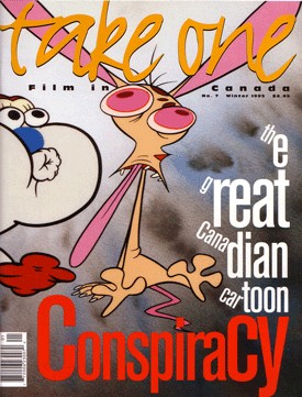 TAKE ONE (Toronto) magazine side cover Issue 7 January 1995