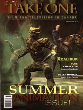 TAKE ONE (Toronto) magazine side cover Issue 33 July 2001