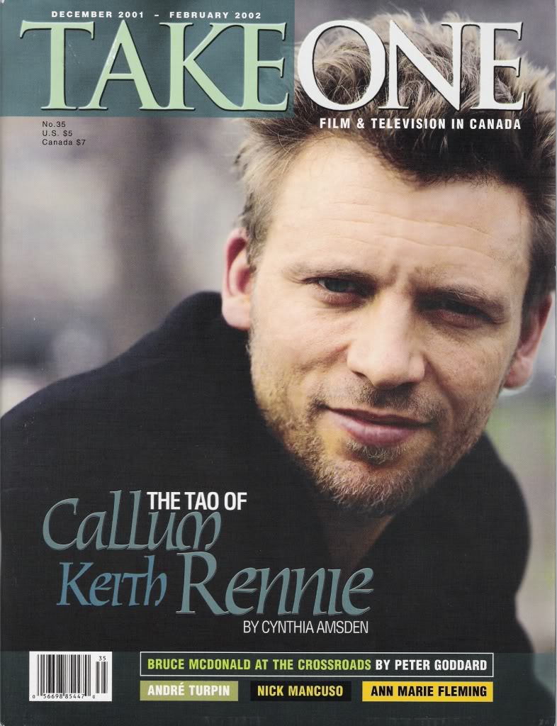 TAKE ONE (Toronto) magazine side cover Issue 35 December 2001