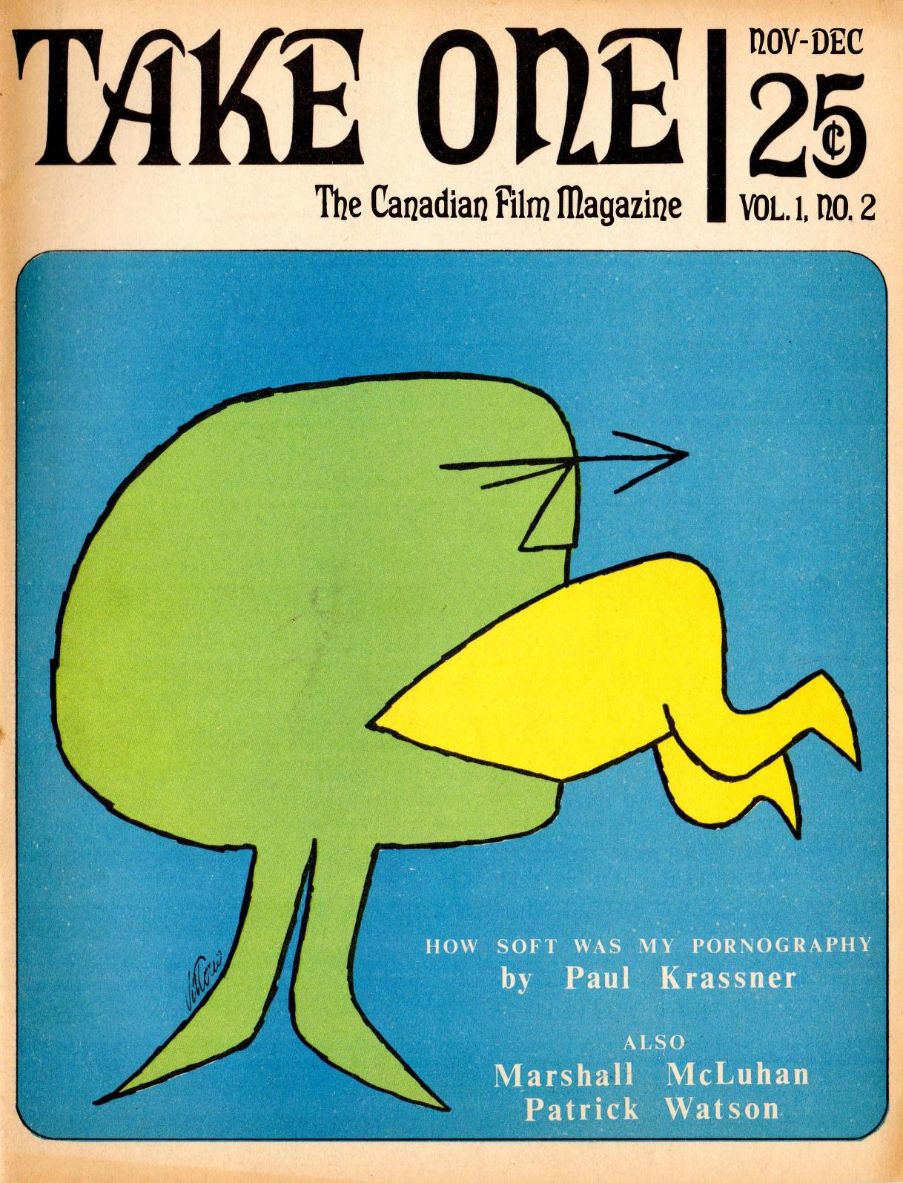 TAKE ONE (Montreal) magazine side cover Issue 2  Vol 1 # 2 November 1966