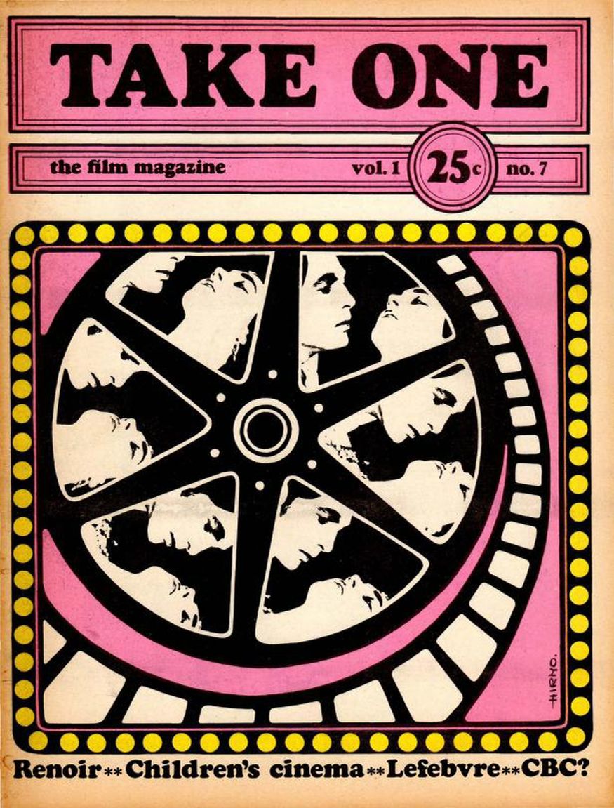 TAKE ONE (Montreal) magazine side cover Issue 7  Vol 1 # 7 November 1967