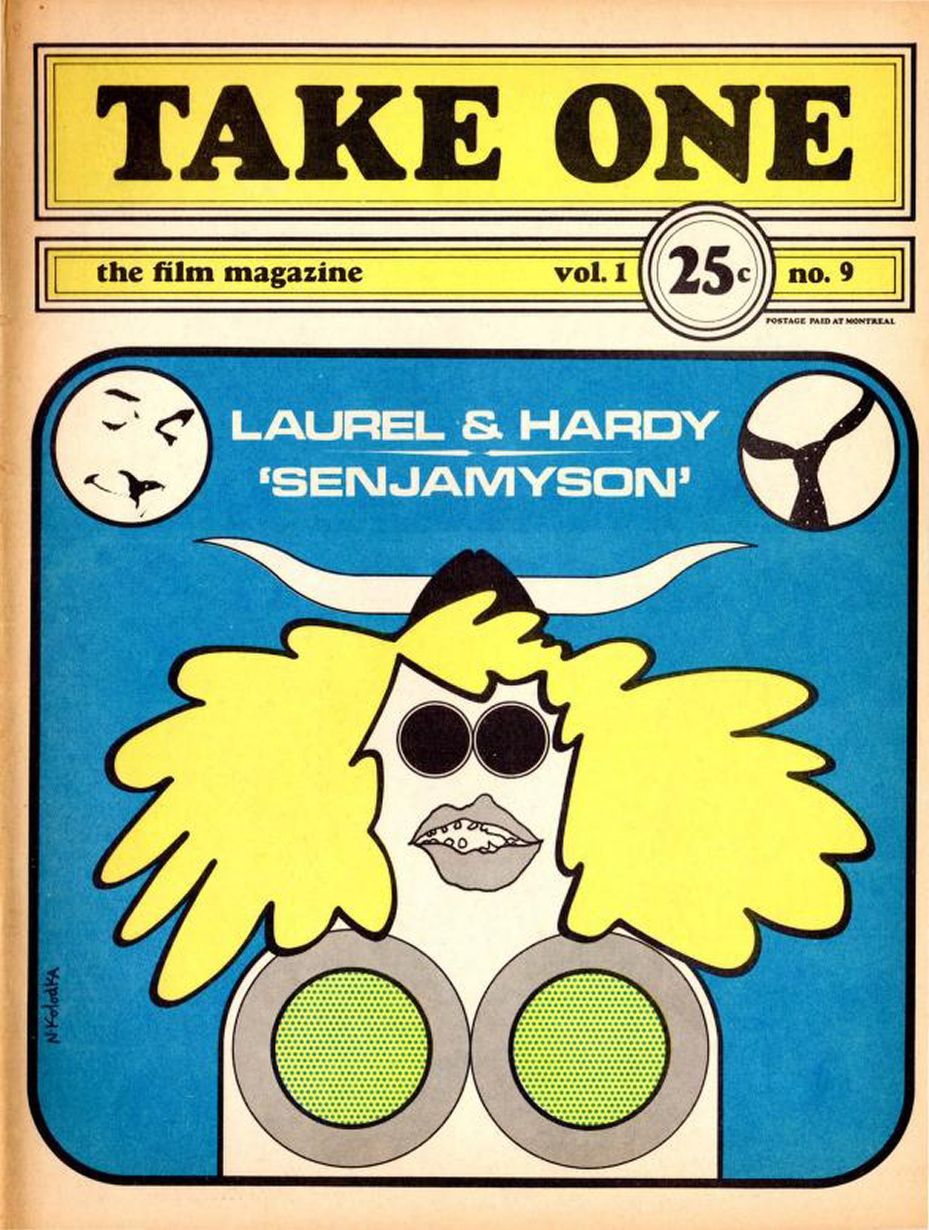 TAKE ONE (Montreal) magazine side cover Issue 9  Vol 1 # 9 April 1968