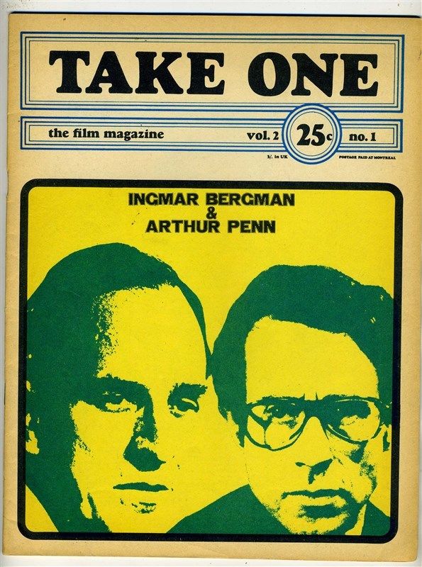 TAKE ONE (Montreal) magazine side cover Issue 13  Vol 2 # 1 February 1969