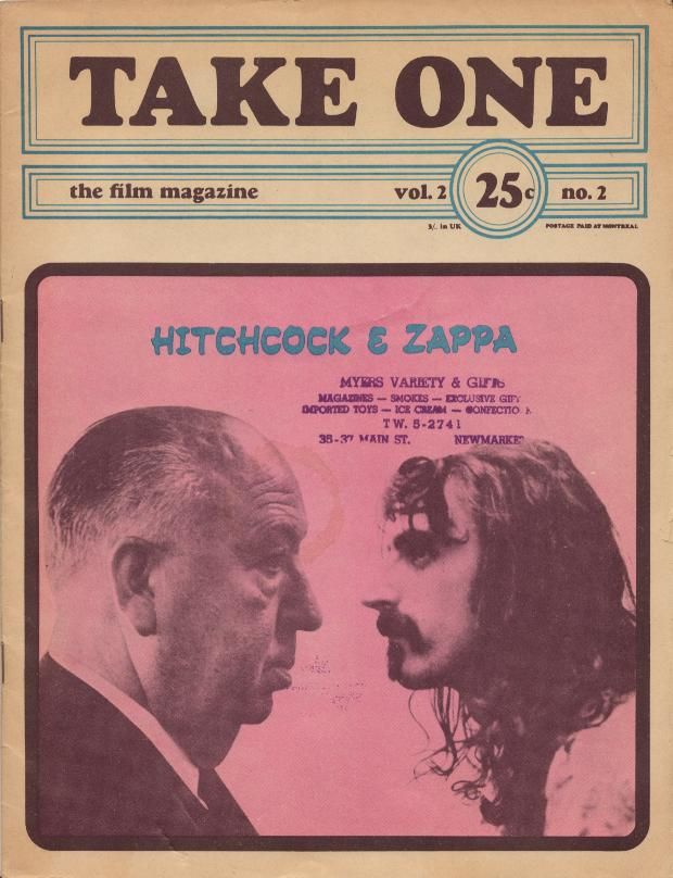 TAKE ONE (Montreal) magazine side cover Issue 14  Vol 2 # 2 June 1969