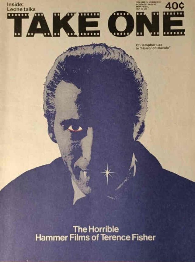 TAKE ONE (Montreal) magazine side cover Issue 26  Vol 3 # 2 February 1972