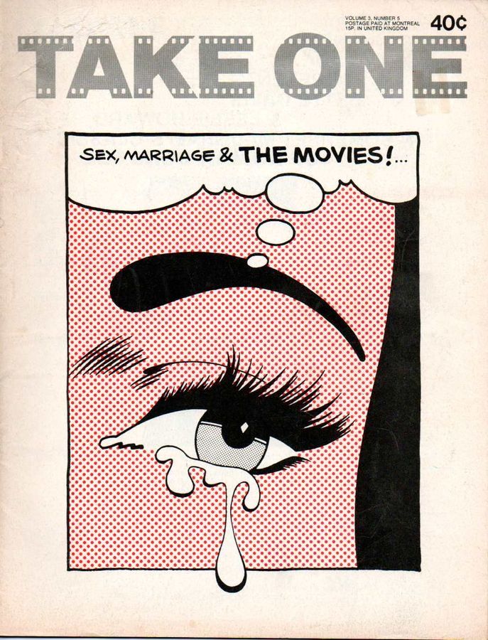 TAKE ONE (Montreal) magazine side cover Issue 29  Vol 3 # 5 July 1972