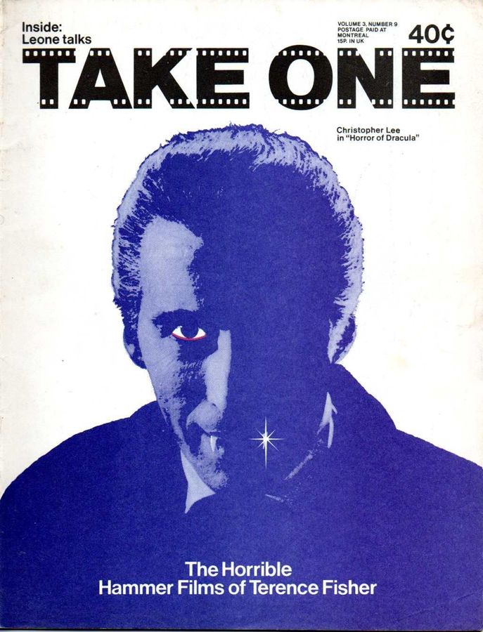 TAKE ONE (Montreal) magazine side cover Issue 33  Vol 3 # 9 May 1973