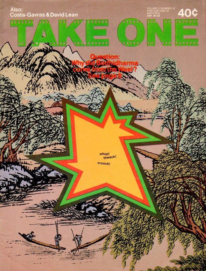 TAKE ONE (Montreal) magazine side cover Issue 36  Vol 3 # 12 November 1973