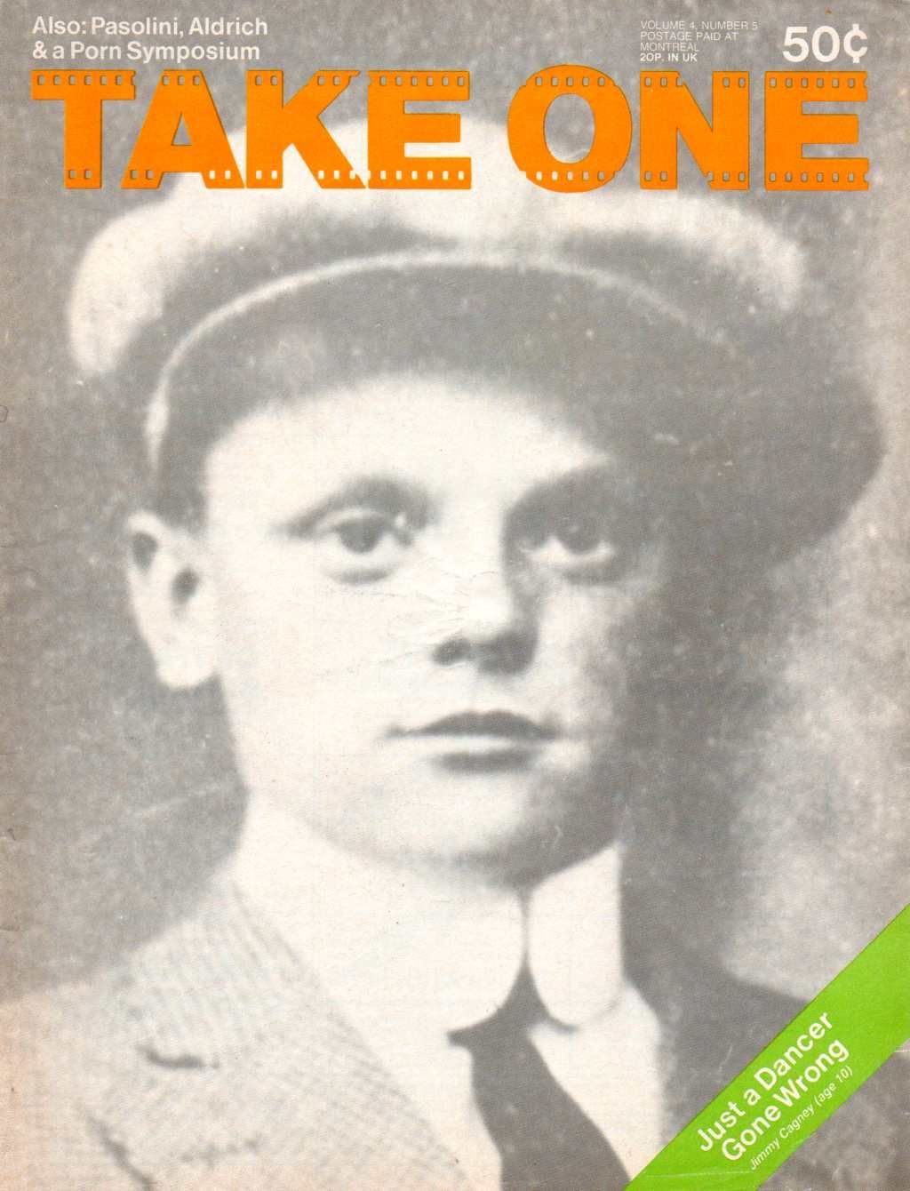 TAKE ONE (Montreal) magazine side cover Issue 41  Vol 4 # 5 September 1974