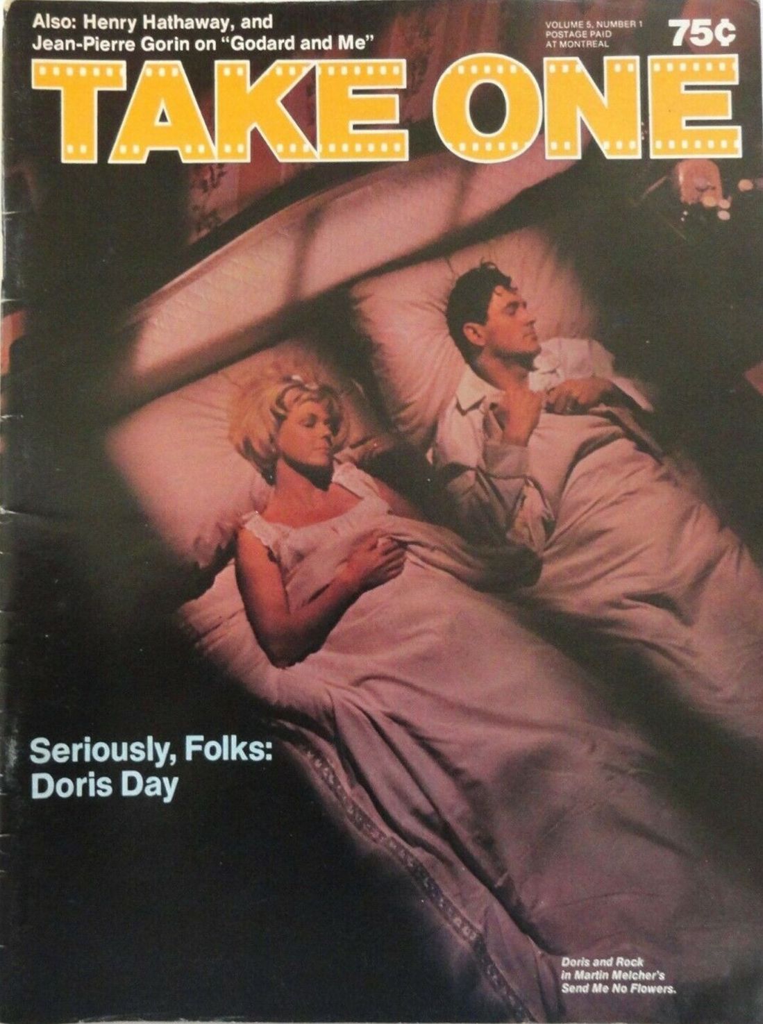TAKE ONE (Montreal) magazine side cover Issue 49  Vol 5 # 1 February 1976