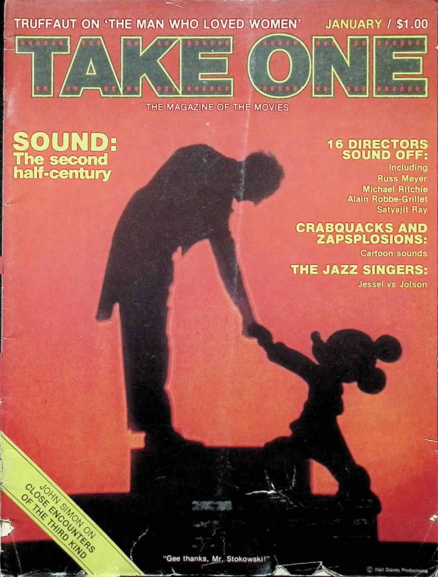 TAKE ONE (Montreal) magazine side cover Issue 62  Vol 6 # 2 January 1978