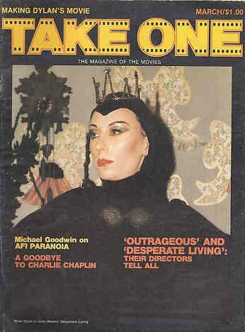TAKE ONE (Montreal) magazine side cover Issue 64  Vol 6 # 4 March 1978