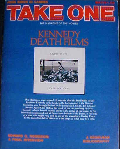 TAKE ONE (Montreal) magazine side cover Issue 66  Vol 6 # 6 May 1978