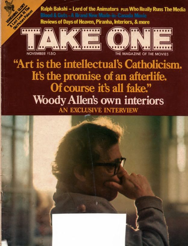 TAKE ONE (Montreal) magazine side cover Issue 72  Vol 6 # 12 November 1978