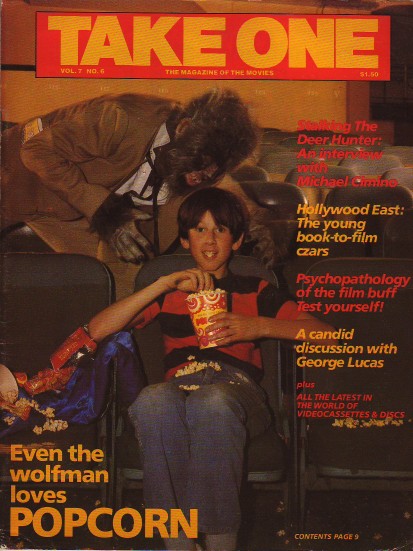 TAKE ONE (Montreal) magazine side cover Issue 78  Vol 7 # 6 May 1979