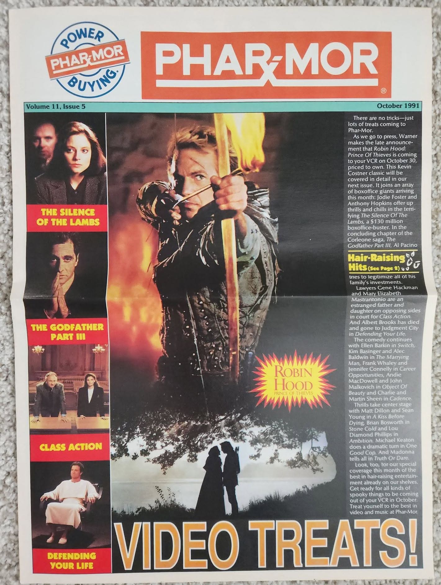 TAKE ONE (USA) magazine side cover  Vol 11 No  5  October 1991