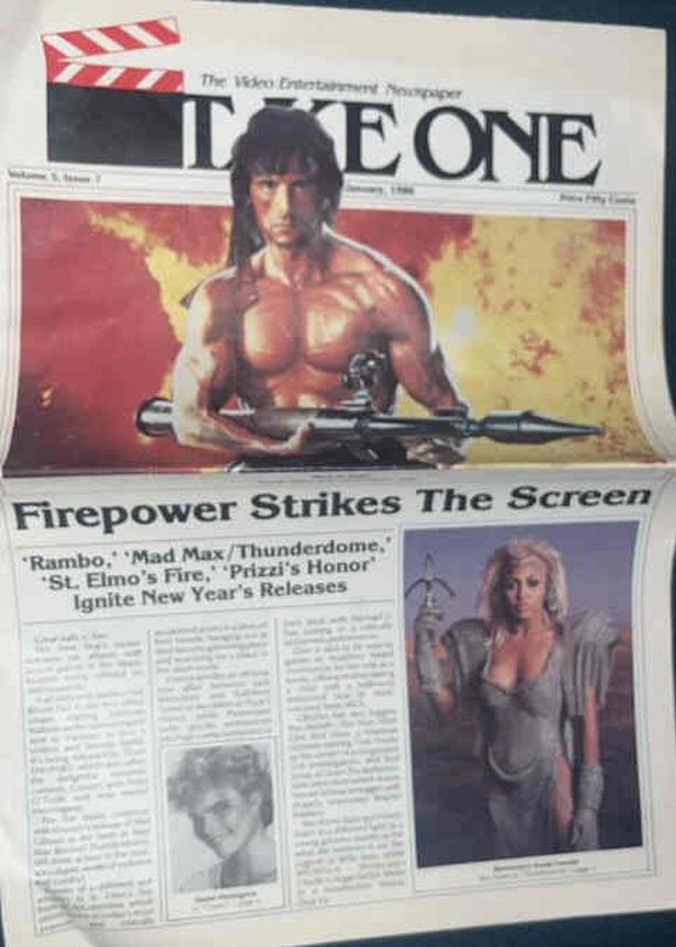 TAKE ONE (USA) magazine side cover  January 1989