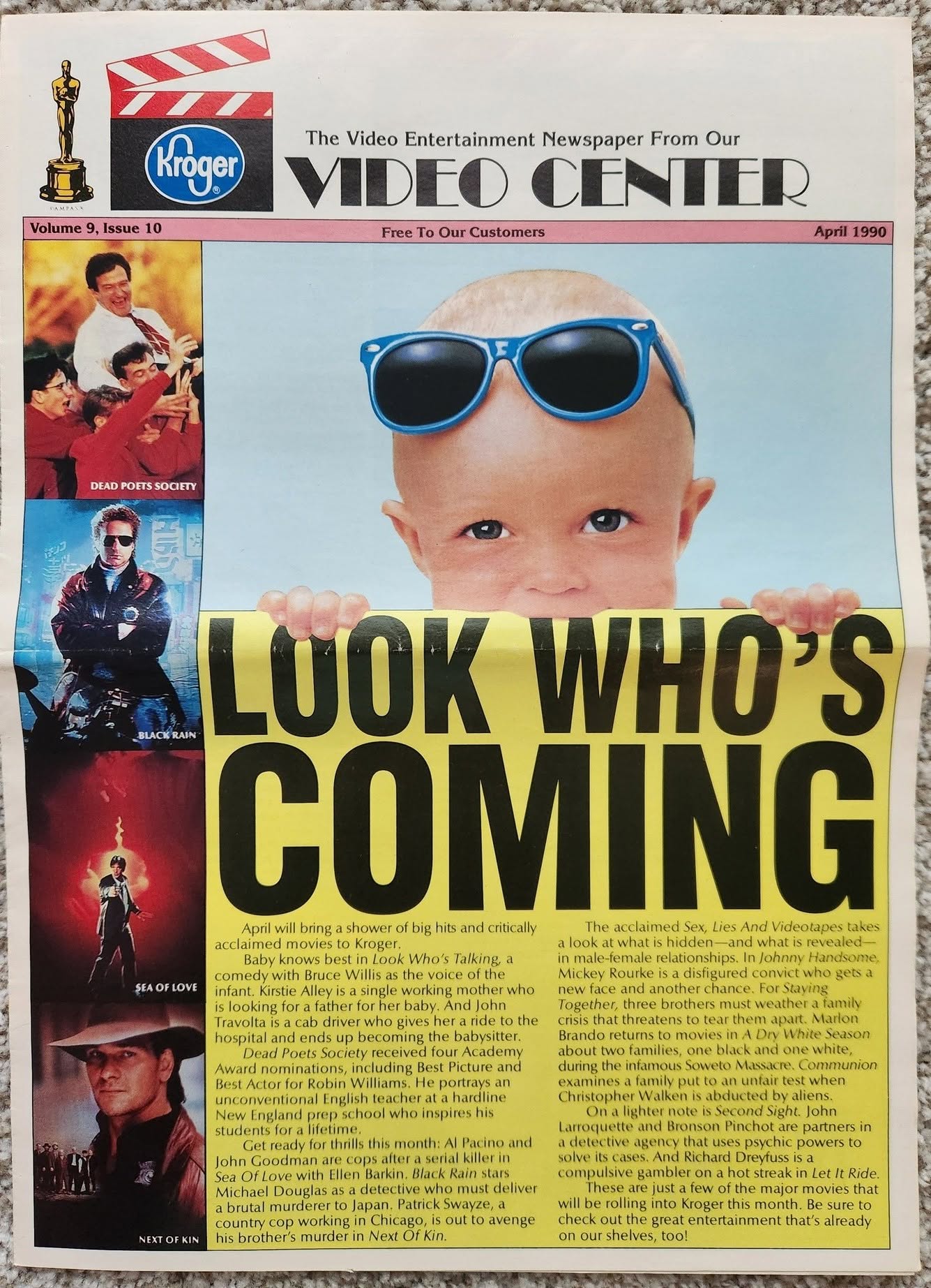 TAKE ONE (USA) magazine side cover  April 1990