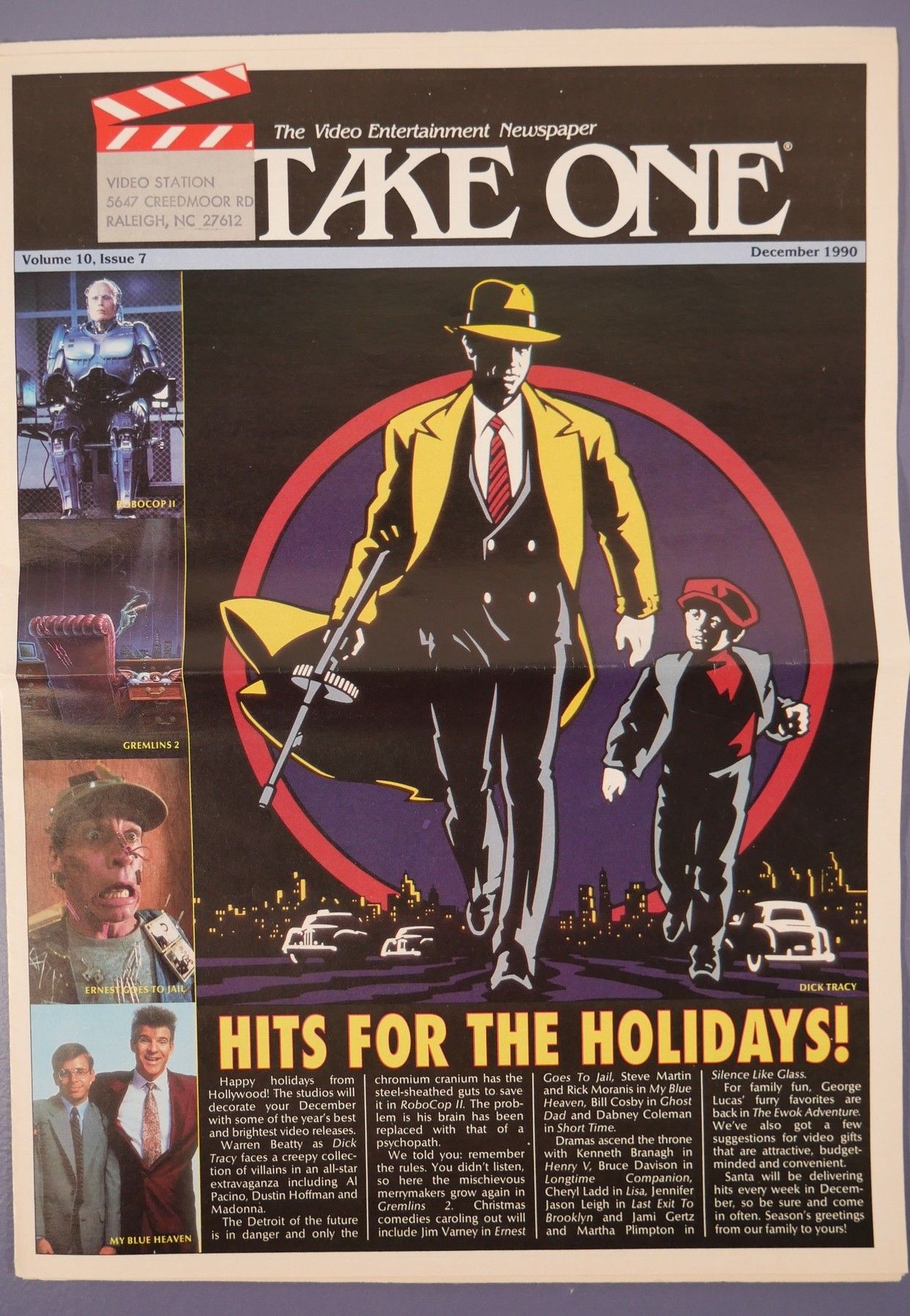 TAKE ONE (USA) magazine side cover  December 1990