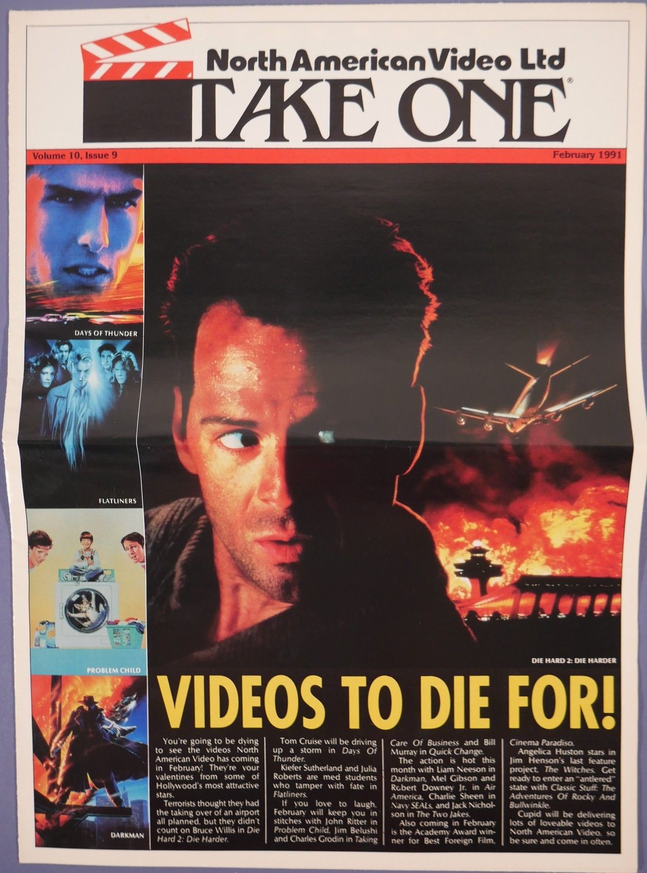 TAKE ONE (USA) magazine side cover  February 1991