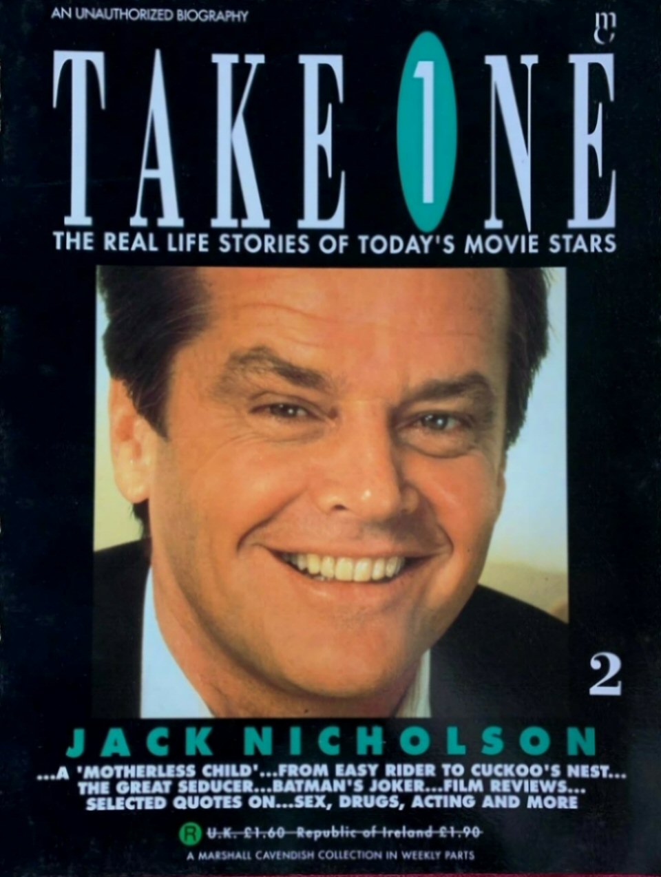 TAKE ONE (MARSHALL CAVENDISH) magazine side cover Issue 2   1990