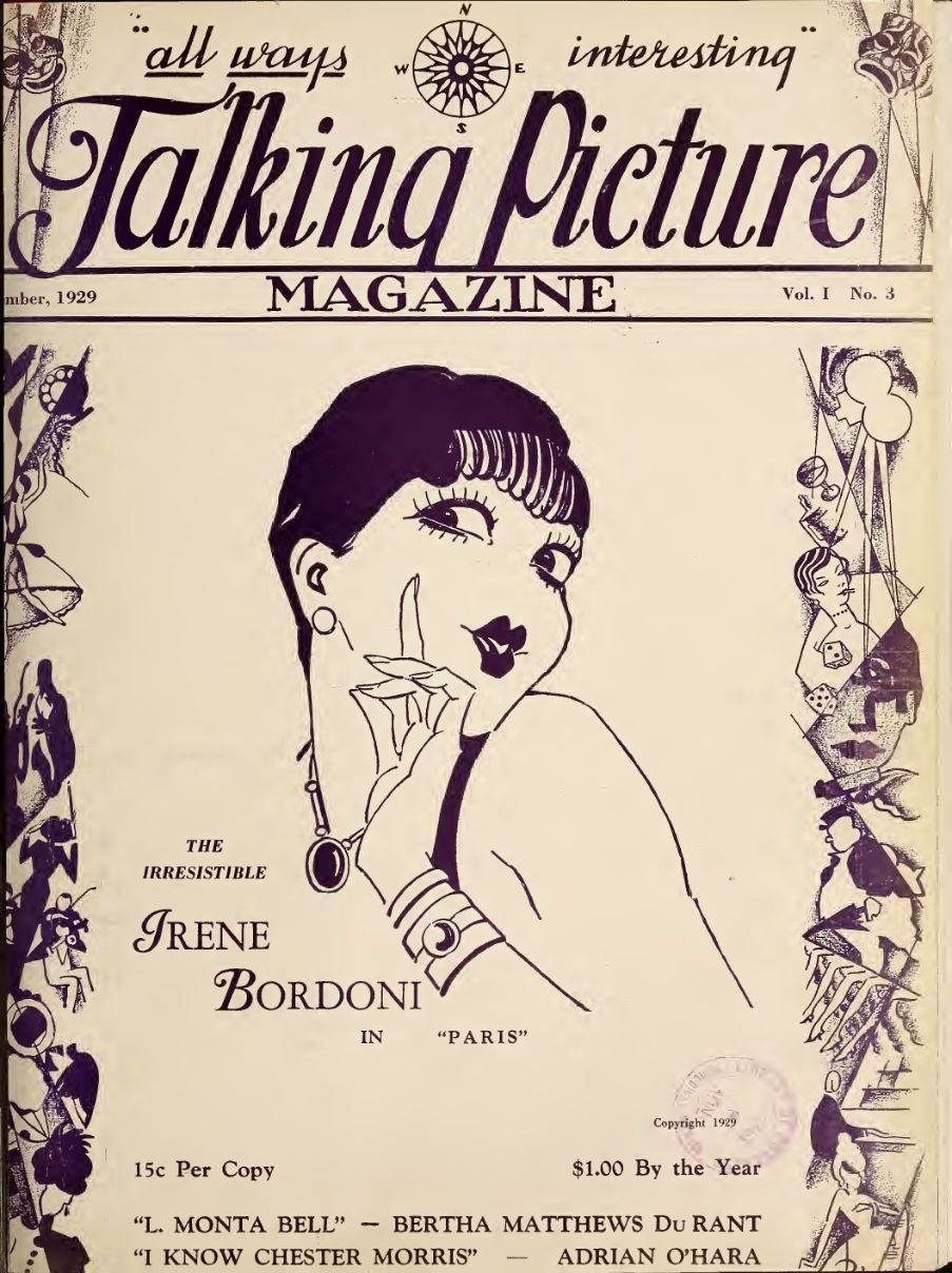 TALKING PICTURE MAGAZINE magazine side cover  Vol 1 No  3  December 1929