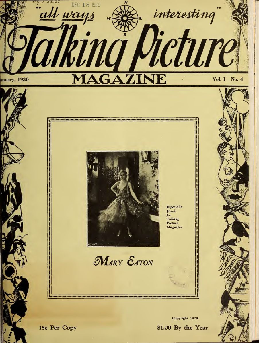 TALKING PICTURE MAGAZINE magazine side cover  Vol 1 No  4  January 1930