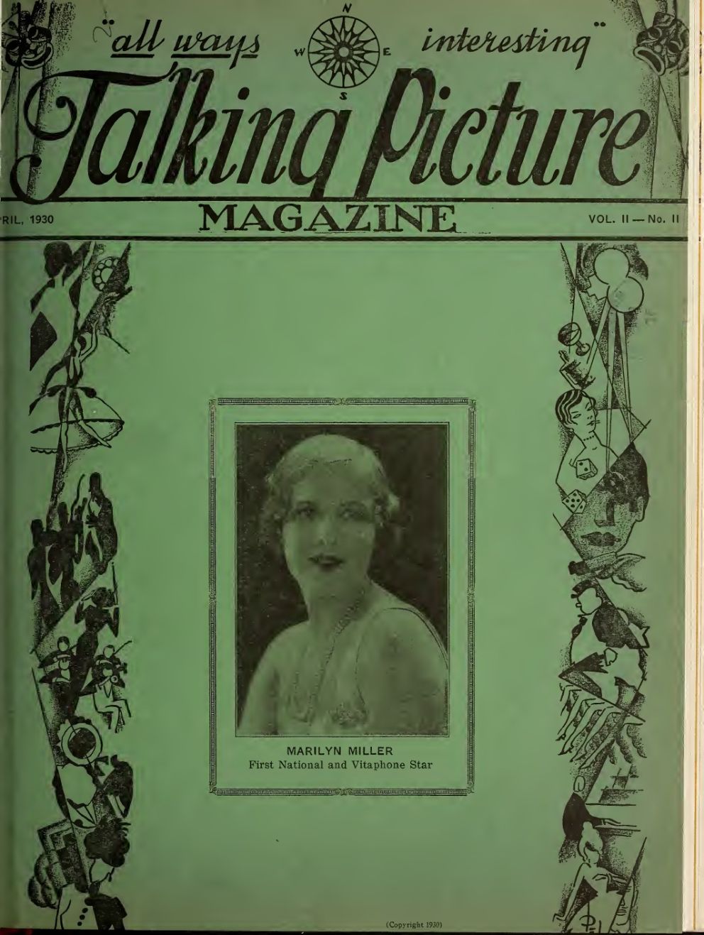 TALKING PICTURE MAGAZINE magazine side cover  Vol 2 No  2  April 1930