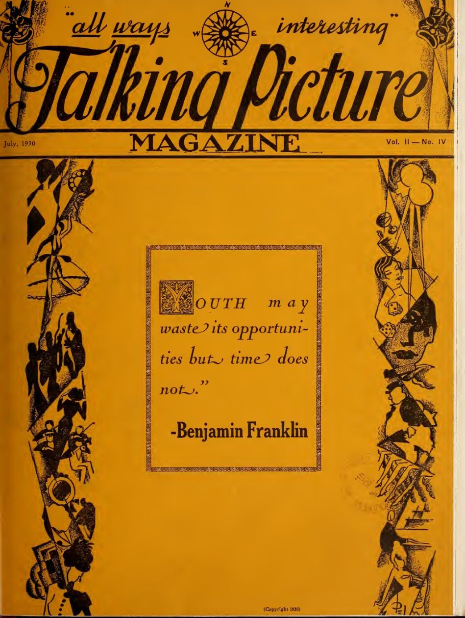 TALKING PICTURE MAGAZINE magazine side cover  Vol 2 No  4  July 1930