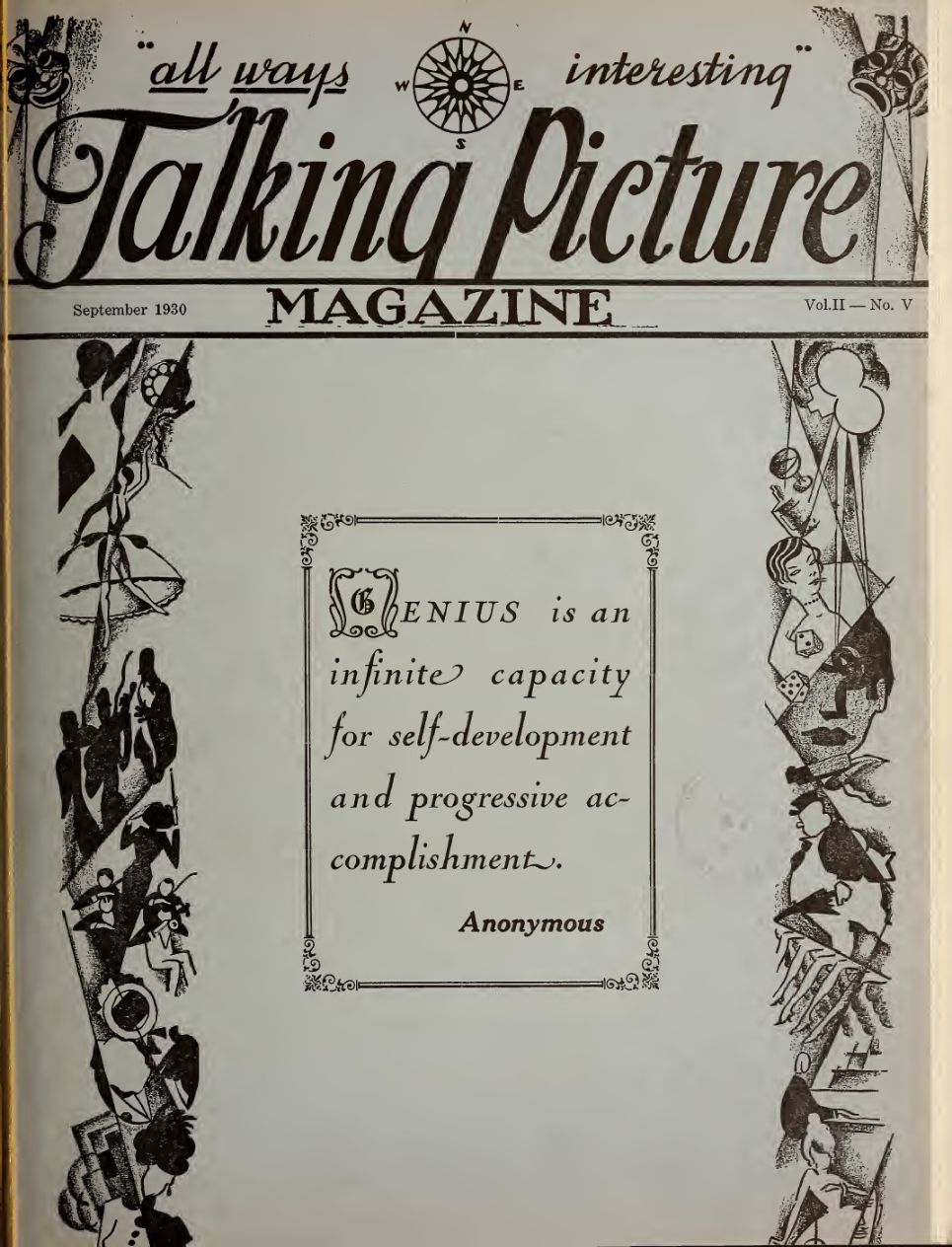 TALKING PICTURE MAGAZINE magazine side cover  Vol 2 No  5  September 1930