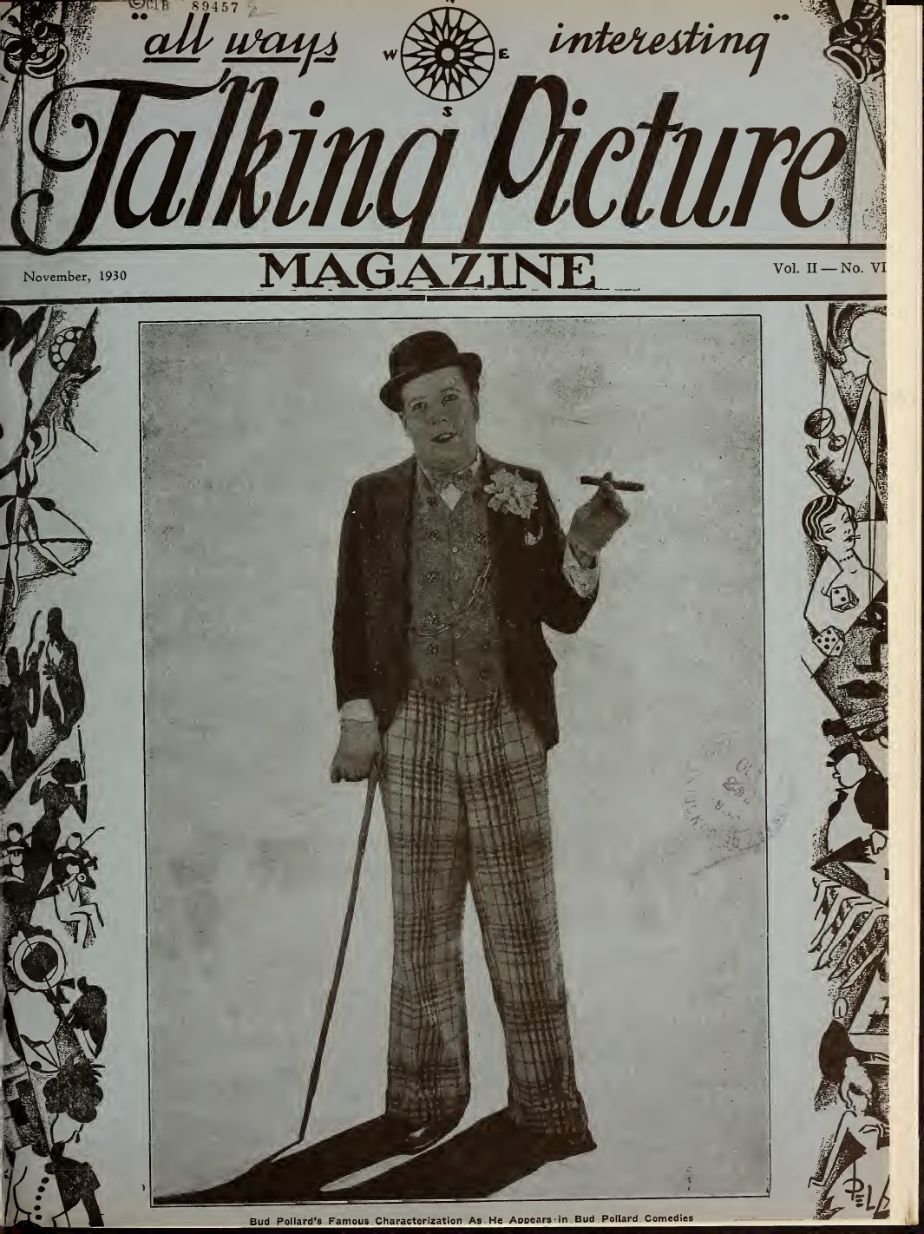 TALKING PICTURE MAGAZINE magazine side cover  Vol 2 No  6  November 1930
