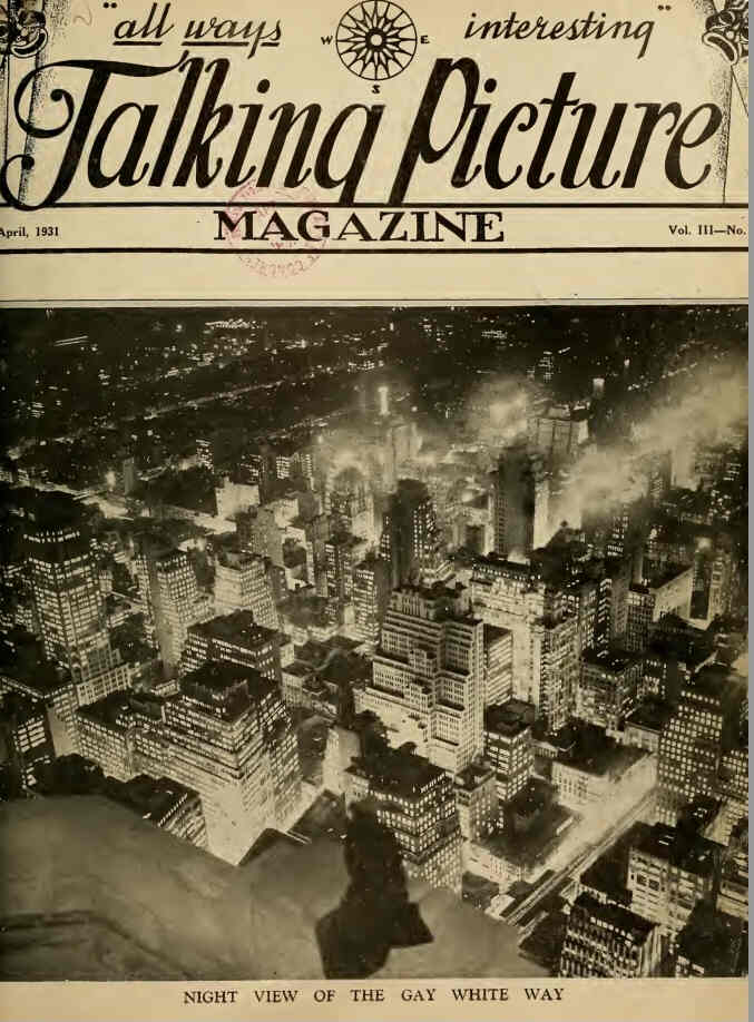 TALKING PICTURE MAGAZINE magazine side cover April 1931
