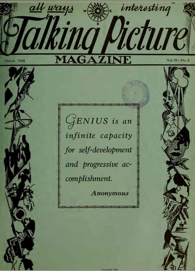 TALKING PICTURE MAGAZINE magazine side cover March 1932