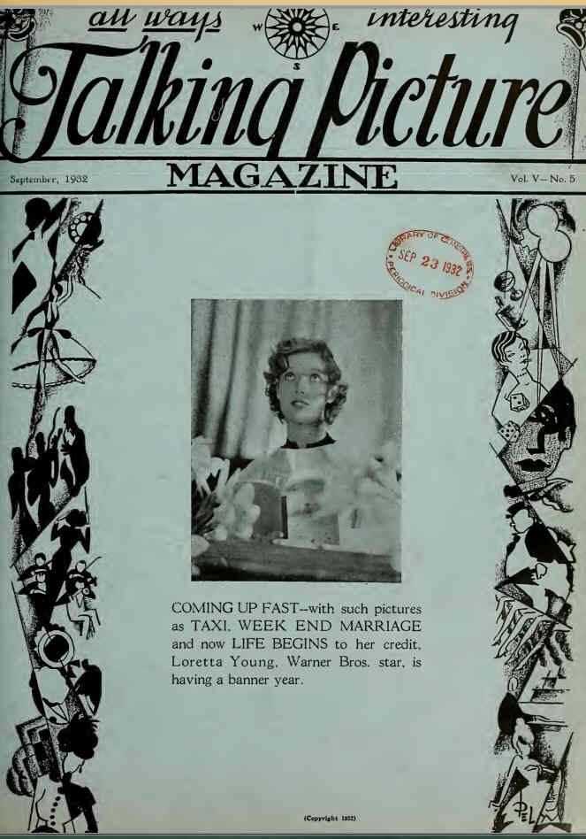 TALKING PICTURE MAGAZINE magazine side cover September 1932