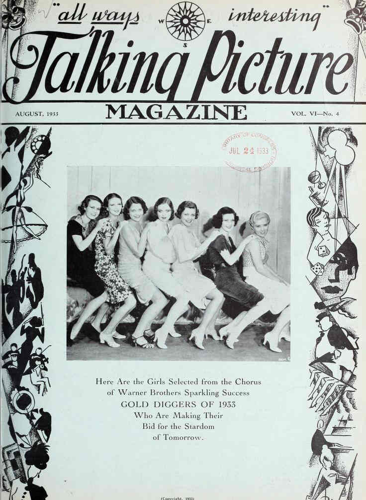 TALKING PICTURE MAGAZINE magazine side cover August 1933