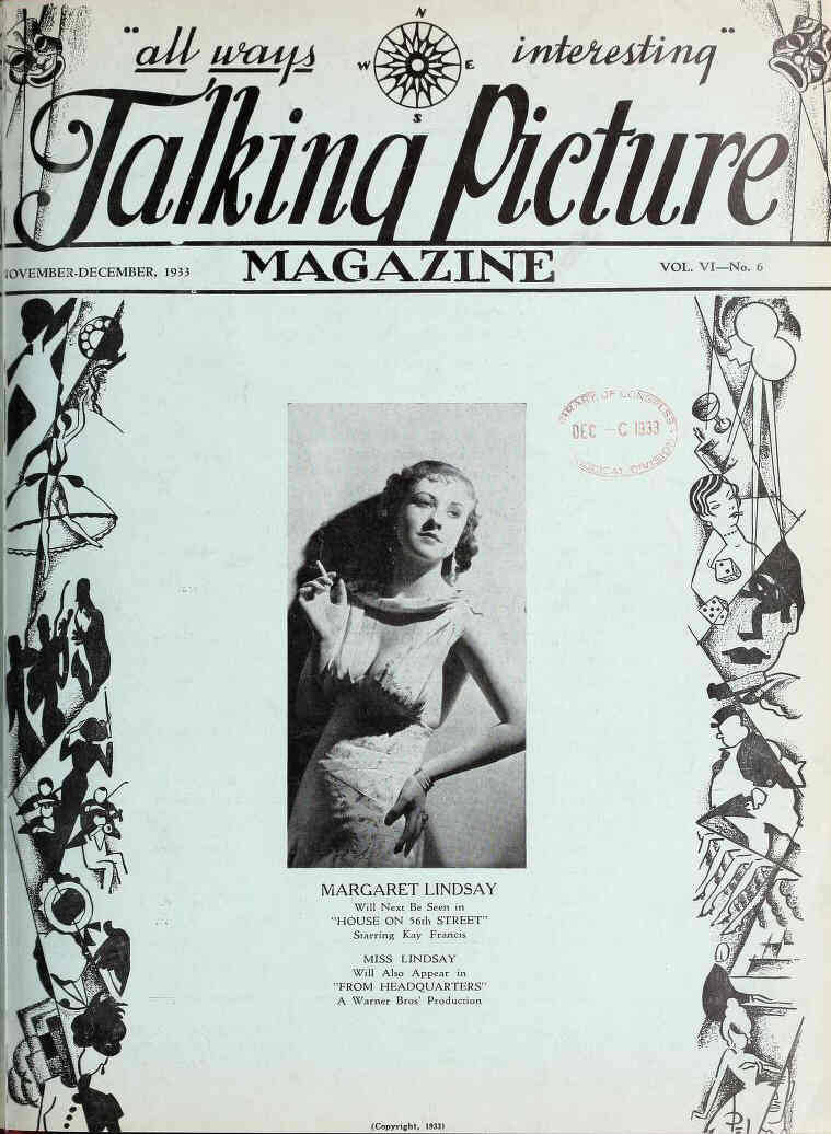 TALKING PICTURE MAGAZINE magazine side cover November/December 1933