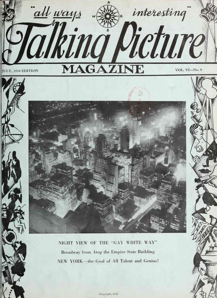 TALKING PICTURE MAGAZINE magazine side cover July 1934