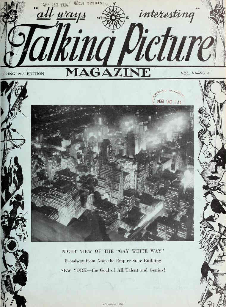 TALKING PICTURE MAGAZINE magazine side cover Spring 1934