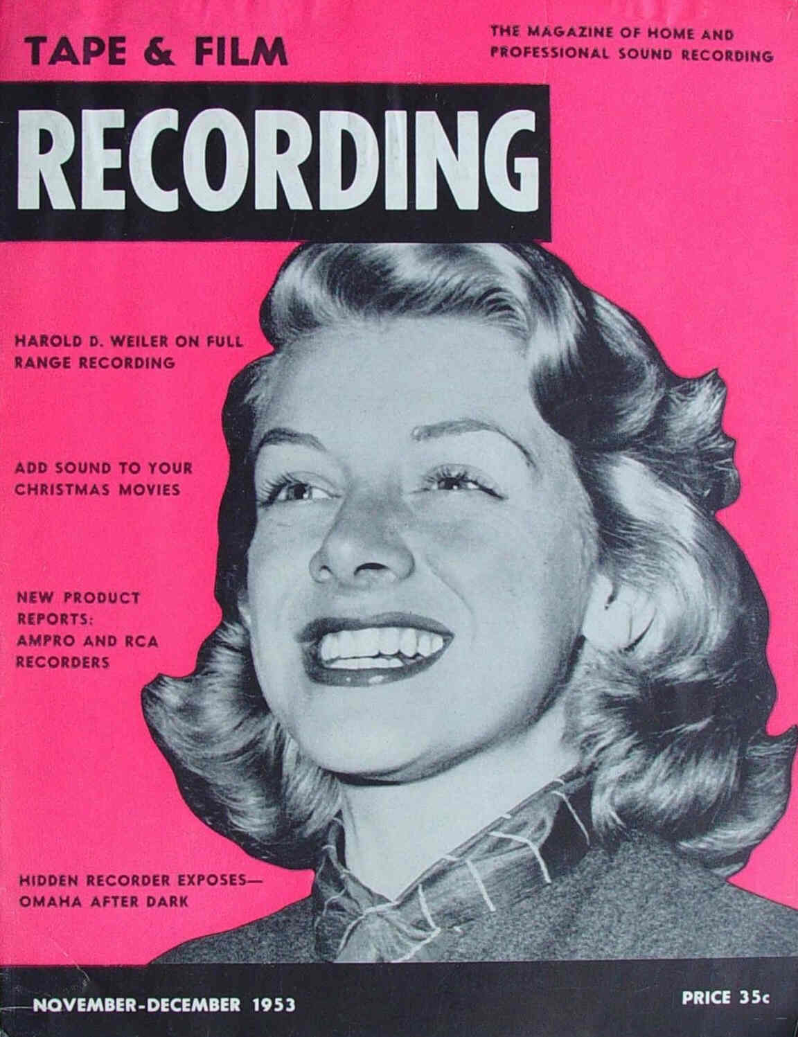 TAPE AND FILM RECORDING magazine side cover Issue 1 November/December 1953