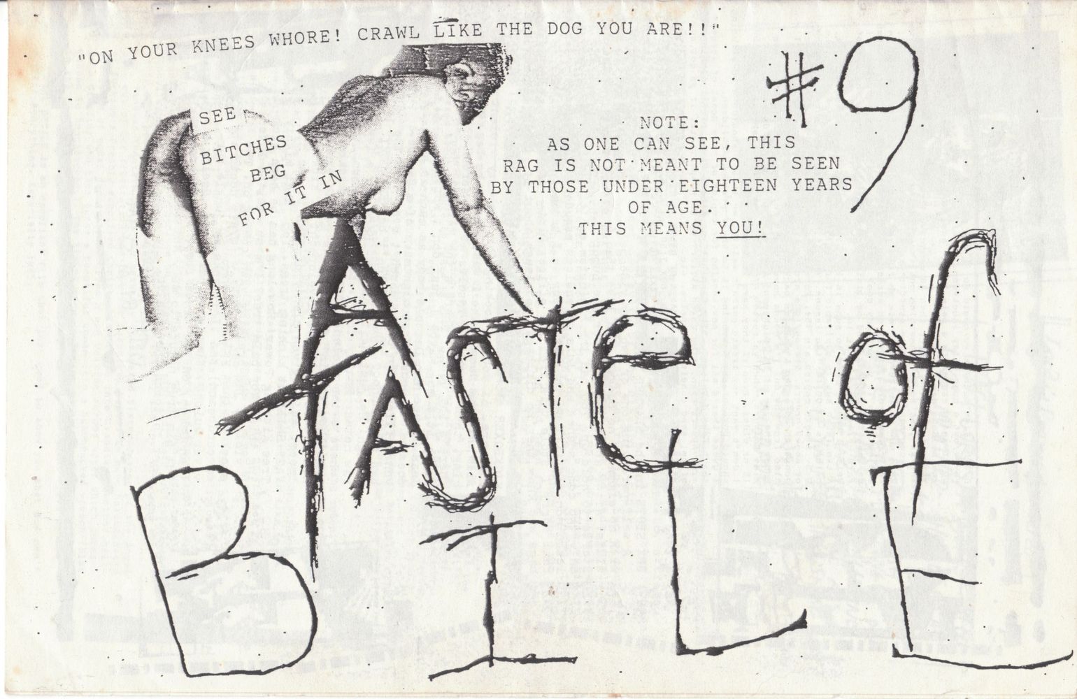 A TASTE OF BILE magazine side cover Issue 9  