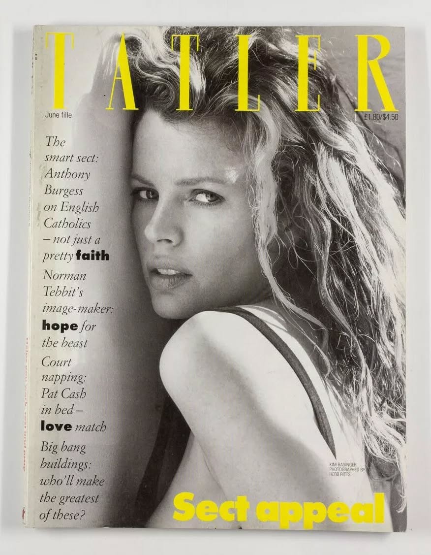 TATLER UK magazine side cover  June 1987