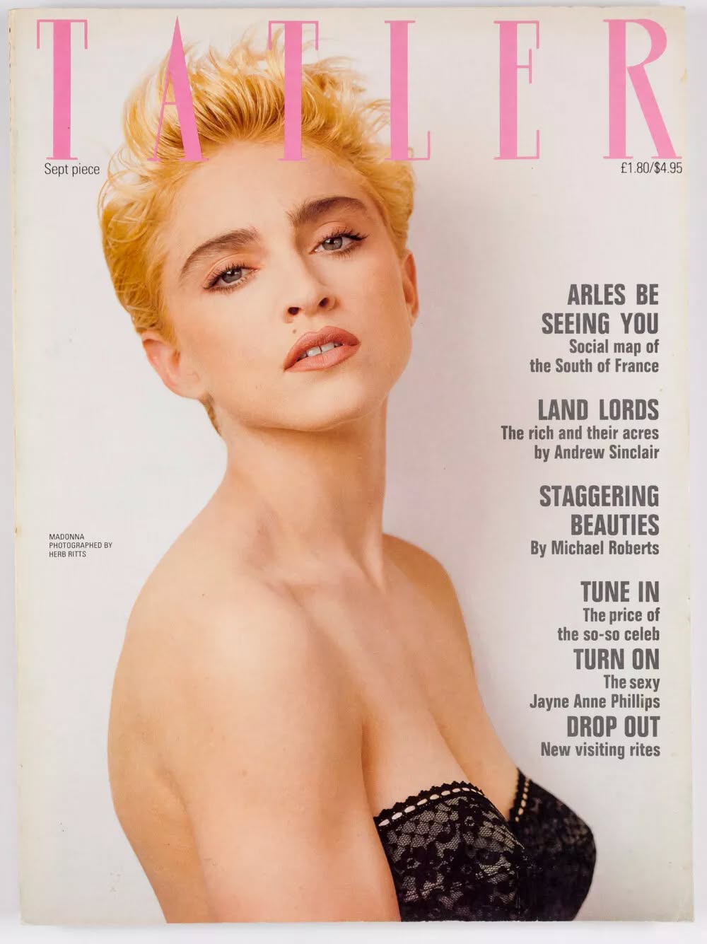 TATLER UK magazine side cover  September 1987