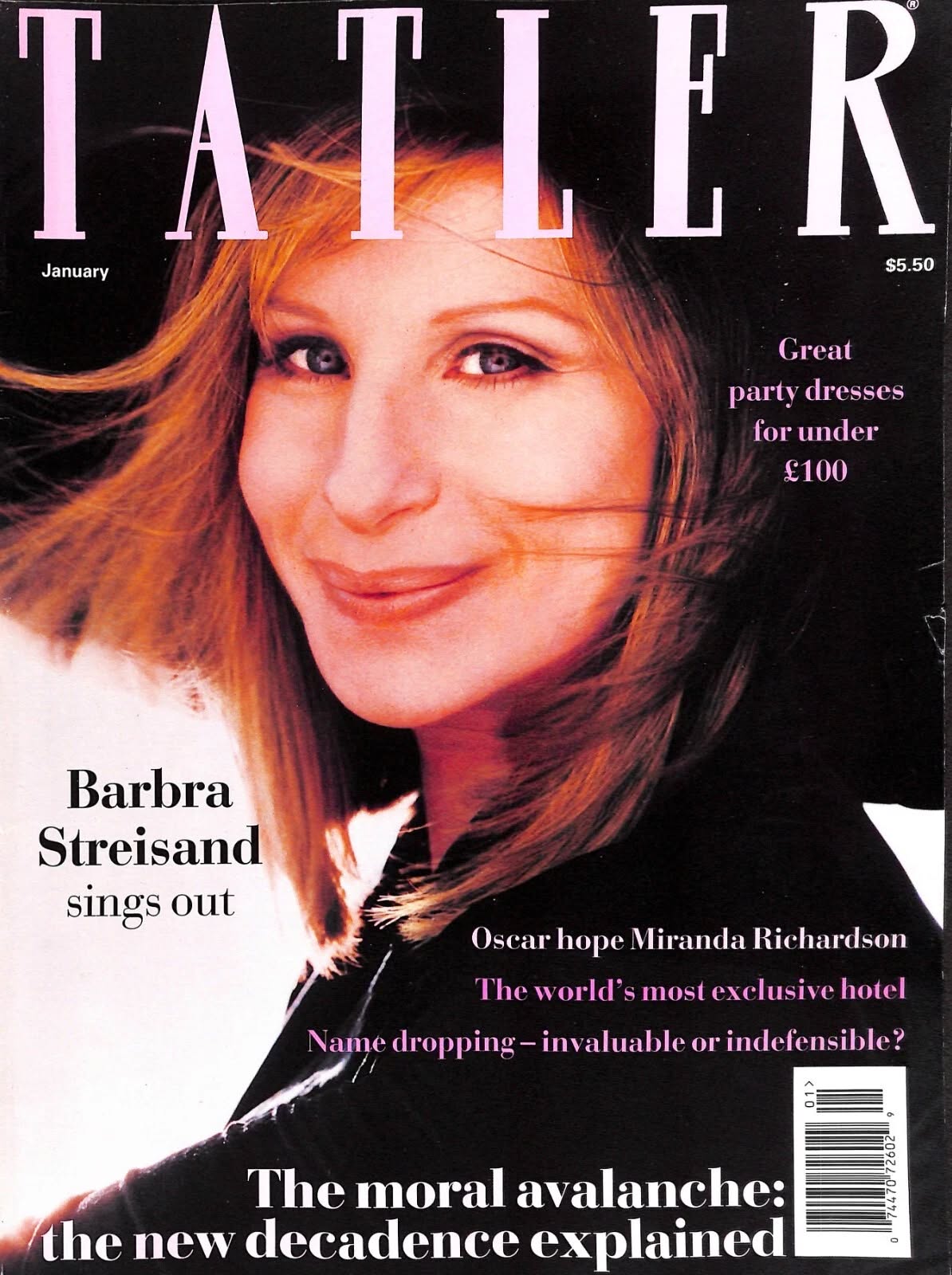 TATLER UK magazine side cover  January 1994